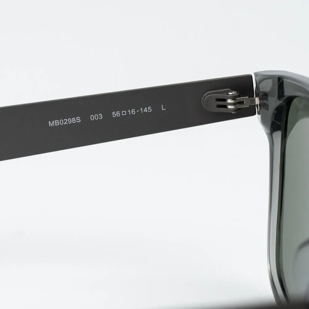Montblanc Men Sunglasses Grey Ruthenium Green Square MB0298S 003 NEW AUTHENTIC